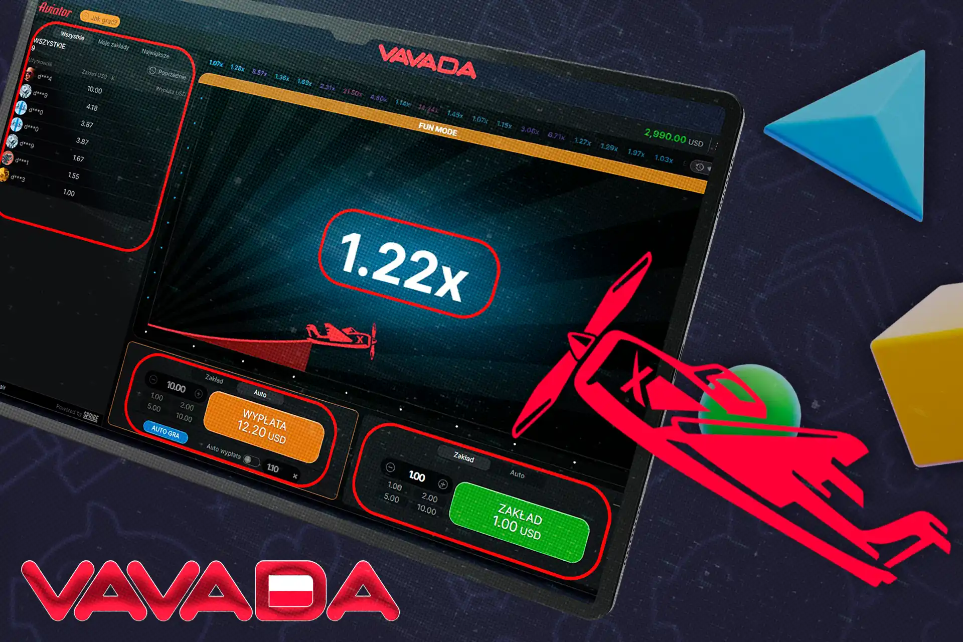 Zapoznaj się ze sterowaniem w grze Aviator